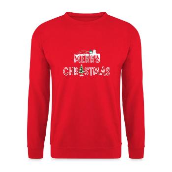 Merry Christmas - Unisex Sweatshirt - red - Front - Alina (178cm) & Michal (187cm)