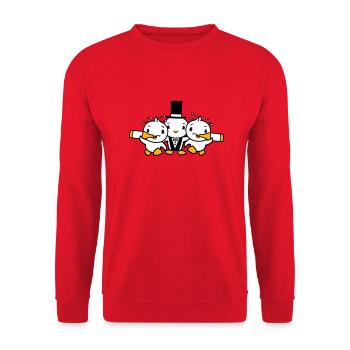 3 oiseaux équipe trois amis marié fête mari - Sweat-shirt Unisexe - rouge - Devant - Alina (178cm) & Michal (187cm)