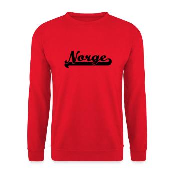 norge Schrift - Unisex Pullover - Rot - Vorne - Alina (178cm) & Michal (187cm)