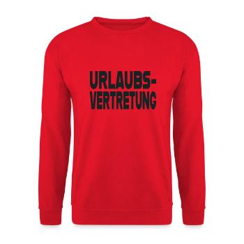 Urlaubsvertretung - Unisex Pullover - Rot - Vorne - Alina (178cm) & Michal (187cm)