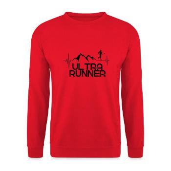 Ultra Runner mountains & heartbeat - Unisex Sweatshirt - red - Front - Alina (178cm) & Michal (187cm)