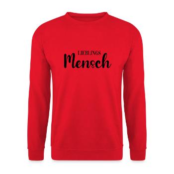 Lieblingsmensch - Unisex Pullover - Rot - Vorne - Alina (178cm) & Michal (187cm)