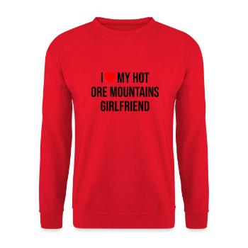 Erzgebirge Freundin Liebe - Unisex Pullover - Rot - Vorne - Alina (178cm) & Michal (187cm)