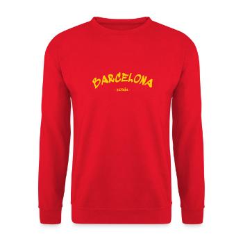Barcelone - España - Espagne - Espagne - Sweat-shirt Unisexe - rouge - Devant - Alina (178cm) & Michal (187cm)