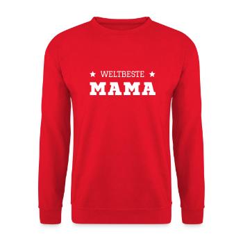 World's Best Mom - Unisex Sweatshirt - red - Front - Alina (178cm) & Michal (187cm)