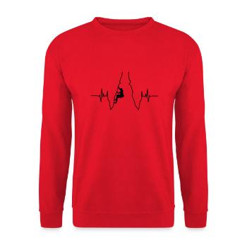 Klettern Heartbeat - Unisex Pullover - Rot - Vorne - Alina (178cm) & Michal (187cm)