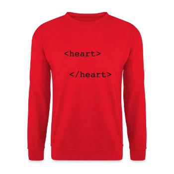 html heart - Unisex Pullover - Rot - Vorne - Alina (178cm) & Michal (187cm)
