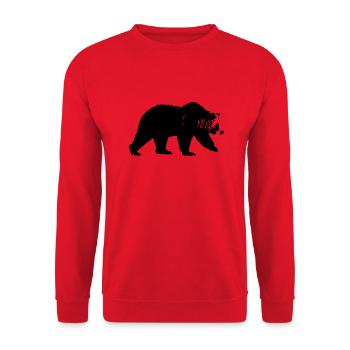 Walking Bear Bear - Unisex Sweatshirt - red - Front - Alina (178cm) & Michal (187cm)