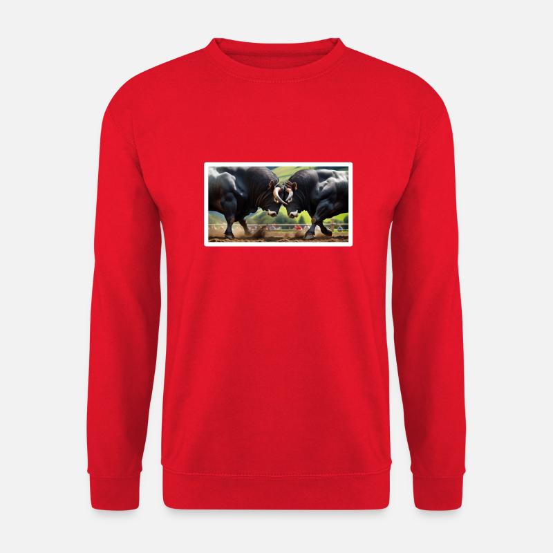 Eringer Stiere Dominanzverhalten - Unisex Pullover - Rot