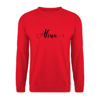 (alina) - Unisex Pullover - Rot - Vorne - Alina (178cm) & Michal (187cm)