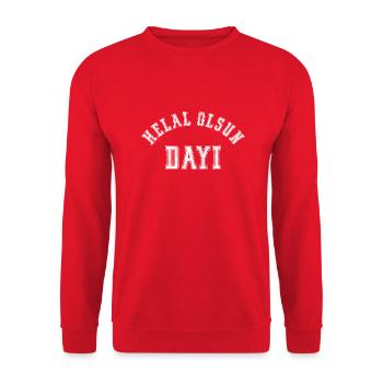 Helal olsun Dayı - Unisex Pullover - Rot - Vorne - Alina (178cm) & Michal (187cm)