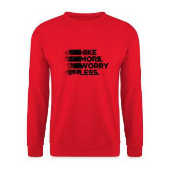 Randonnée Plus Souciez-vous moins. Conception de randonnée pédestre - Sweat-shirt Unisexe - rouge - Devant - Alina (178cm) & Michal (187cm)