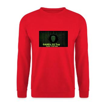 hackerSpiel - Unisex Pullover - Rot - Vorne - Alina (178cm) & Michal (187cm)