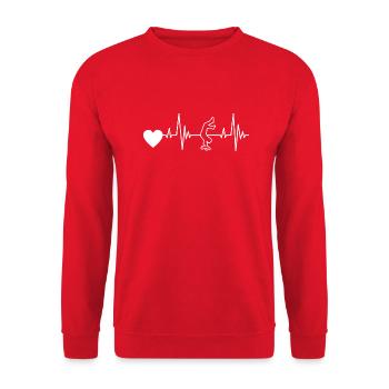 Skateboard Sakten Skateboarding Longboard Skater - Sweat-shirt Unisexe - rouge - Devant - Alina (178cm) & Michal (187cm)