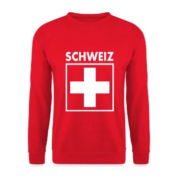 Schweiz - Unisex Pullover - Rot - Vorne - Alina (178cm) & Michal (187cm)