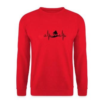 Surfer Wellenreiten Surfbrett surfen Surferin - Unisex Pullover - Rot - Vorne - Alina (178cm) & Michal (187cm)