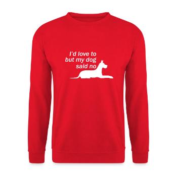 Dog Hund - Unisex Pullover - Rot - Vorne - Alina (178cm) & Michal (187cm)