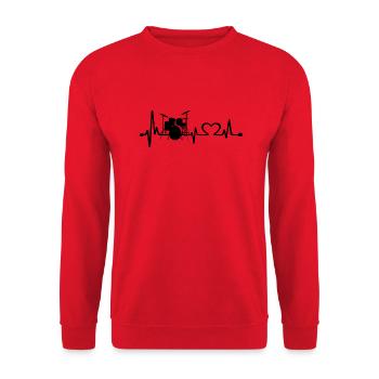 Drums Heartbeat Gift - Unisex Sweatshirt - red - Front - Alina (178cm) & Michal (187cm)