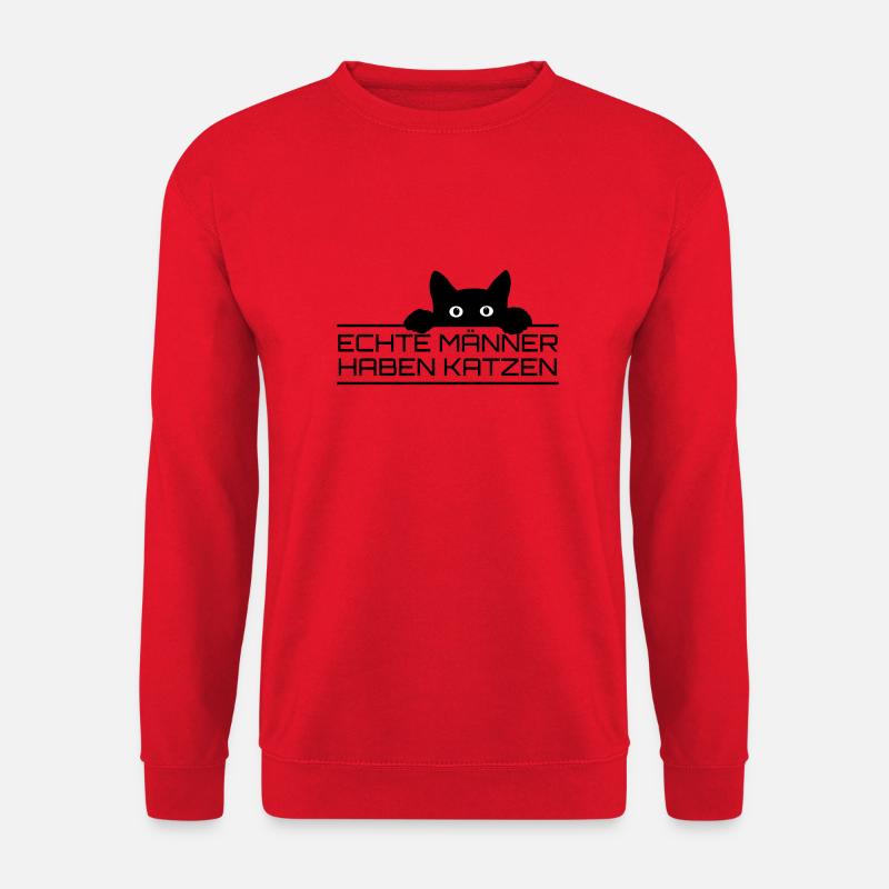 Echte Männer Katzen - Unisex Pullover - Rot