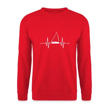Sailing Heartbeat Marine Captain Sailboat - Unisex Sweatshirt - red - Front - Alina (178cm) & Michal (187cm)