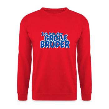 Ich bin der grosse Bruder - Unisex Pullover - Rot - Vorne - Alina (178cm) & Michal (187cm)