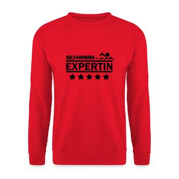 schwimm expertin - Unisex Pullover - Rot - Vorne - Alina (178cm) & Michal (187cm)