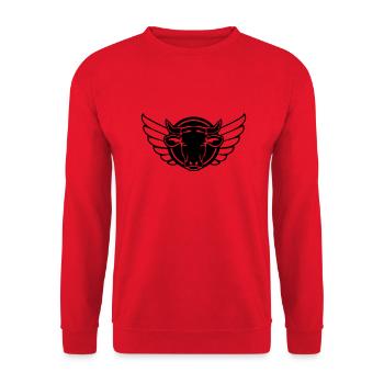 kuh bull wappen - Unisex Pullover - Rot - Vorne - Alina (178cm) & Michal (187cm)