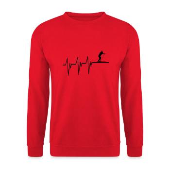 Biathlon Ski - Unisex Sweatshirt - red - Front - Alina (178cm) & Michal (187cm)