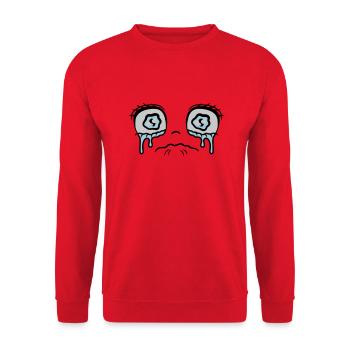 Sad crying girl face - Unisex Sweatshirt - red - Front - Alina (178cm) & Michal (187cm)