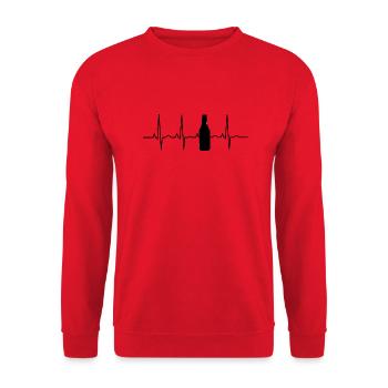 Beer Heartbeat - Unisex Sweatshirt - red - Front - Alina (178cm) & Michal (187cm)