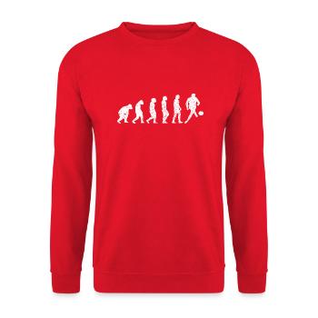 Fußballdesign Fußballmannschaft Fußballspieler - Unisex Pullover - Rot - Vorne - Alina (178cm) & Michal (187cm)