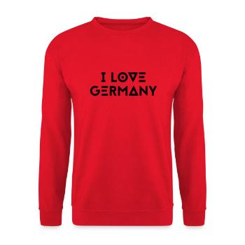 I LOVE GERMANY - Unisex Pullover - Rot - Vorne - Alina (178cm) & Michal (187cm)