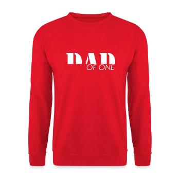 Dad of one child - Papa - Unisex Sweatshirt - red - Front - Alina (178cm) & Michal (187cm)