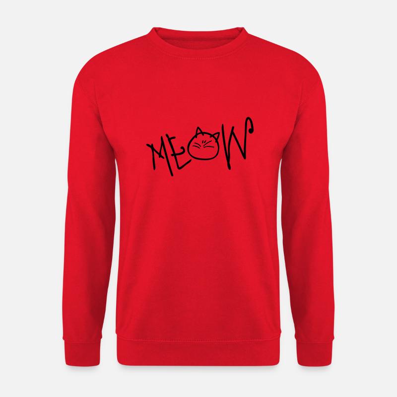 MEOW Text Katze - Unisex Pullover - Rot
