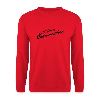 I bin a Österreicher - Unisex Pullover - Rot - Vorne - Alina (178cm) & Michal (187cm)