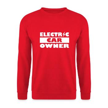 Electric Car Emobility - Unisex Pullover - Rot - Vorne - Alina (178cm) & Michal (187cm)