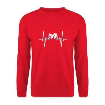 Bikepacking Heartbeat Bikepacker Bike Tour Idea - Unisex Sweatshirt - red - Front - Alina (178cm) & Michal (187cm)