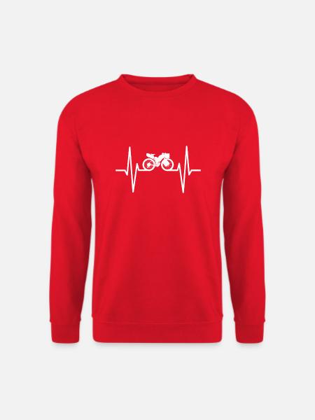 Bikepacking Heartbeat Bikepacker Fahrrad Tour Idee - Unisex Pullover - Rot