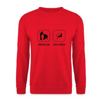Klettern Bergsteigen Berg Kletterer Bergklettern - Unisex Pullover - Rot - Vorne - Alina (178cm) & Michal (187cm)