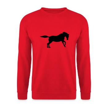 cheval - Sweat-shirt Unisexe - rouge - Devant - Alina (178cm) & Michal (187cm)
