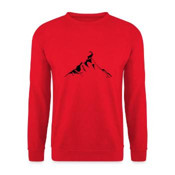 Ziege - Berg - (8) - Unisex Pullover - Rot - Vorne - Alina (178cm) & Michal (187cm)