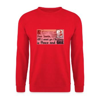 Weihnachten Weihnachtsmann Nikolaus Frech - Unisex Pullover - Rot - Vorne - Alina (178cm) & Michal (187cm)