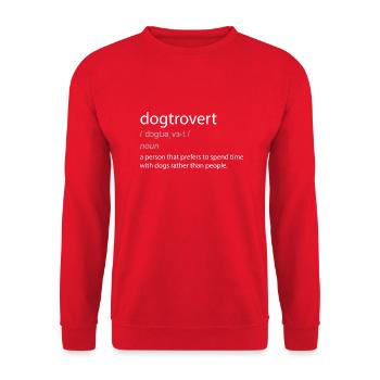 Dogtrovert Dog Lover Définition amusante - Sweat-shirt Unisexe - rouge - Devant - Alina (178cm) & Michal (187cm)