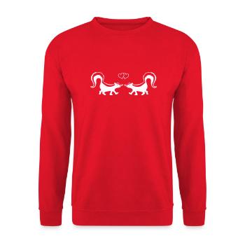 Amour Skunk - Sweat-shirt Unisexe - rouge - Devant - Alina (178cm) & Michal (187cm)