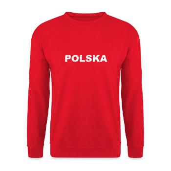 Polska Lettering - Polen - Poland - polnisch - Unisex Sweatshirt - red - Front - Alina (178cm) & Michal (187cm)