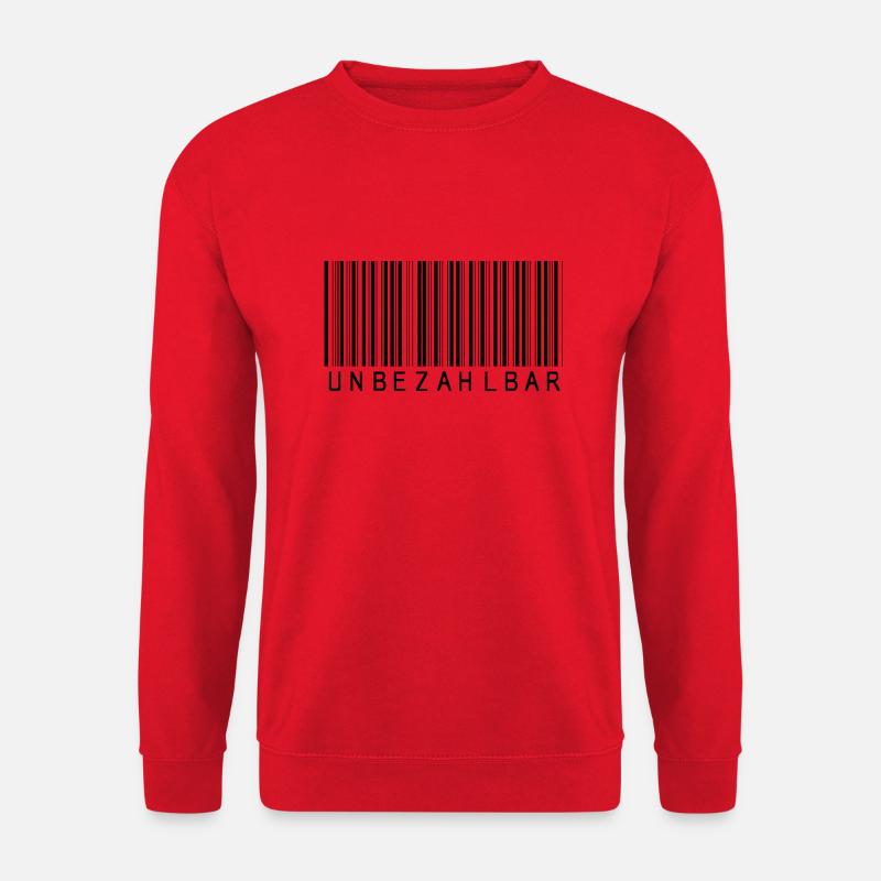 Barcode "Priceless" black - Unisex Sweatshirt - red