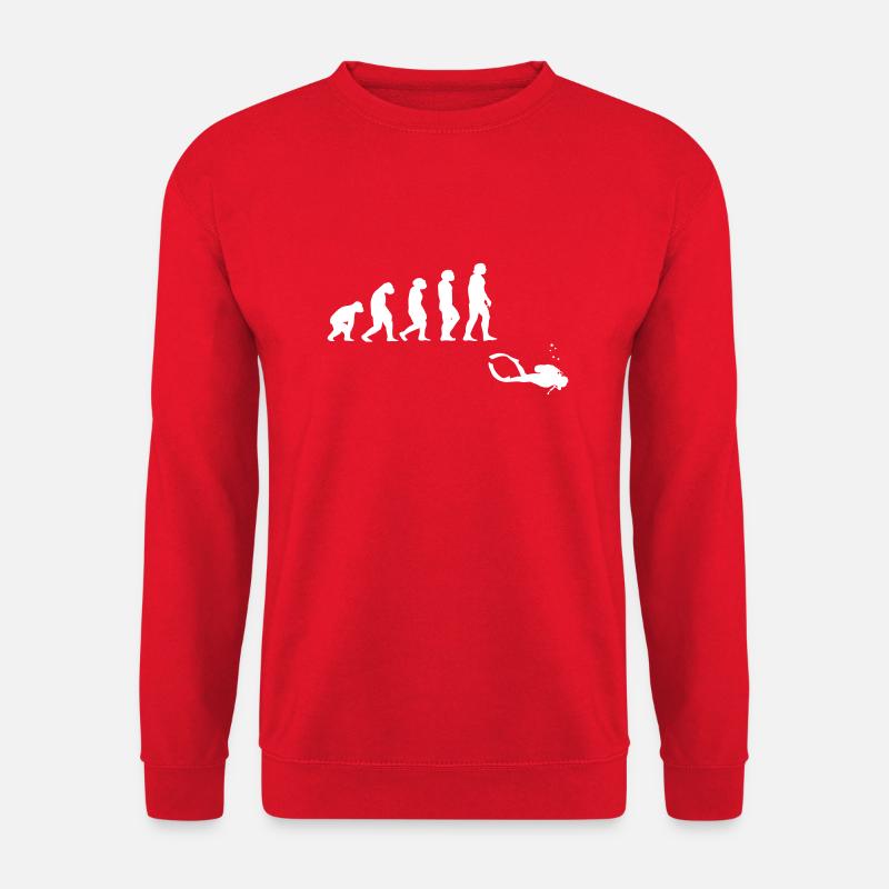 Evolution Tauchen mit Gerät - Unisex Pullover - Rot