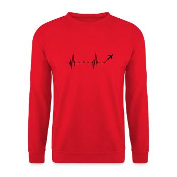 Aviation is life - Unisex Pullover - Rot - Vorne - Alina (178cm) & Michal (187cm)