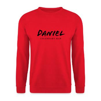 Daniel legendary man claim | Vectorgraphic - Unisex Sweatshirt - red - Front - Alina (178cm) & Michal (187cm)