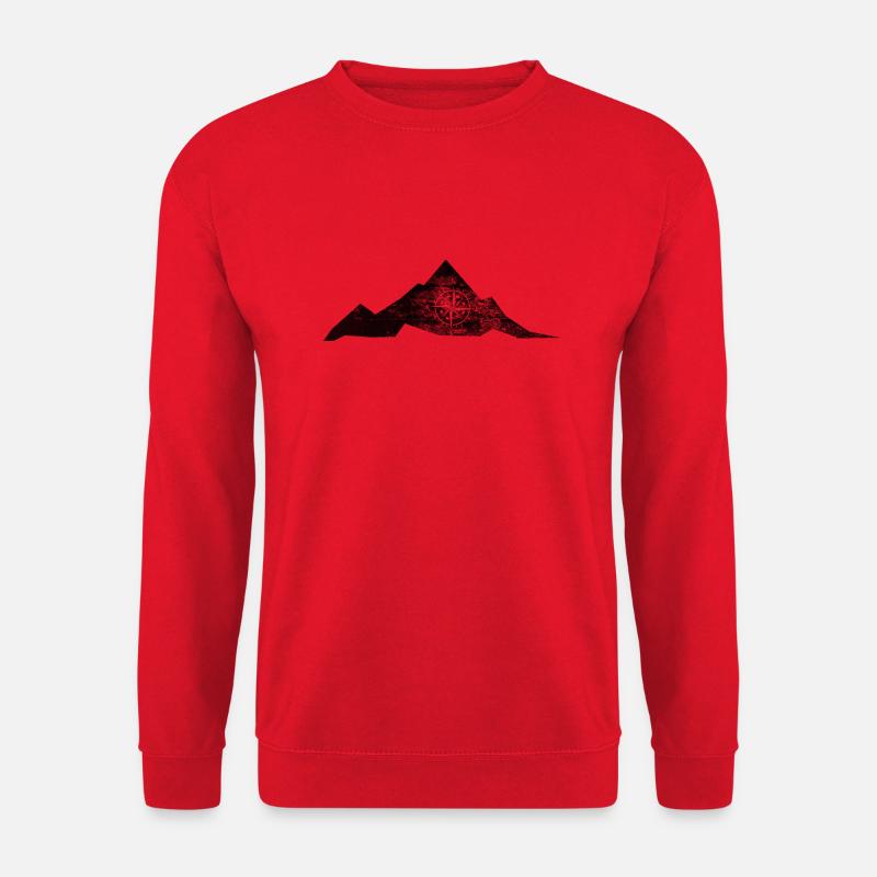 Compass - Mountain - (7) - Unisex Sweatshirt - red